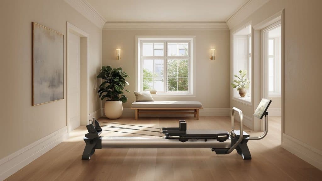 The NordicTrack Ultra 1 Reform RX-S displayed in a refined, design-forward home setting inspired by Milan’s quiet luxury Pilates aesthetic.