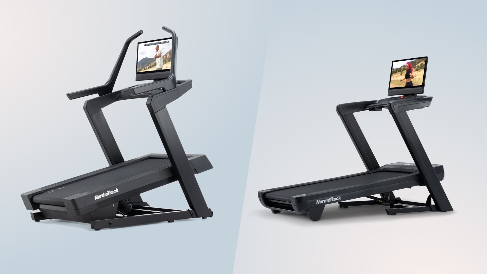 Comparing the NordicTrack Commercial 2450 and X24 Incline Trainer. Discover differences in incline capability, screen size, motor power, and space features.