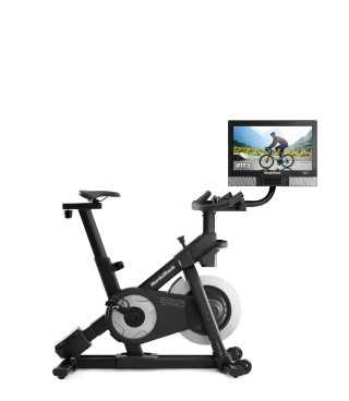 S22i exercise bike with an iFIT program running