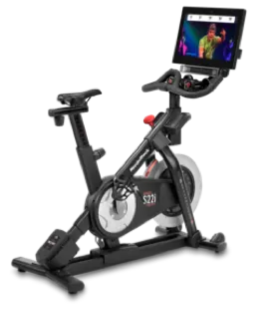 S22i exercise bike with an iFIT program running
