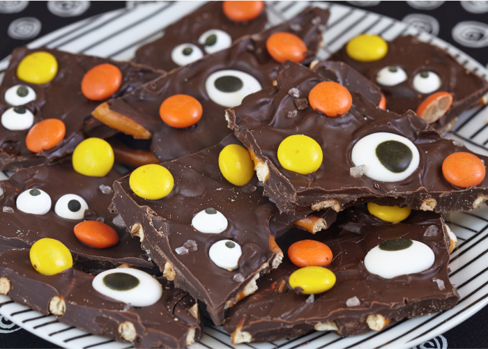 Healthy Halloween Candy Alternatives Like Chocolate Covered Nuts in a Bark Form