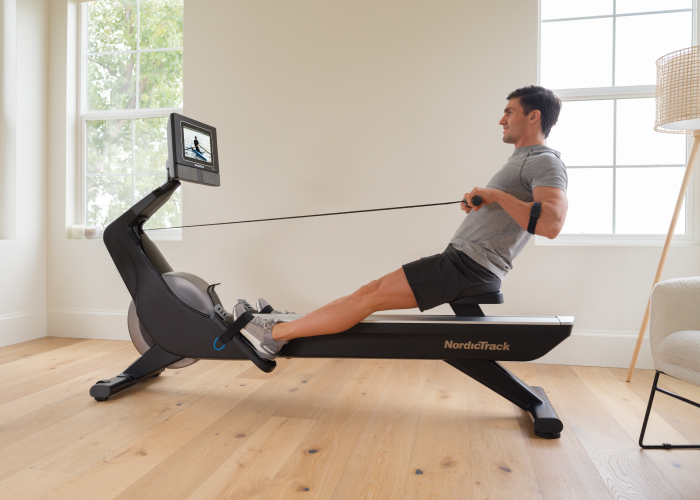 Man Using Indoor Rowing for Improved Heart Health